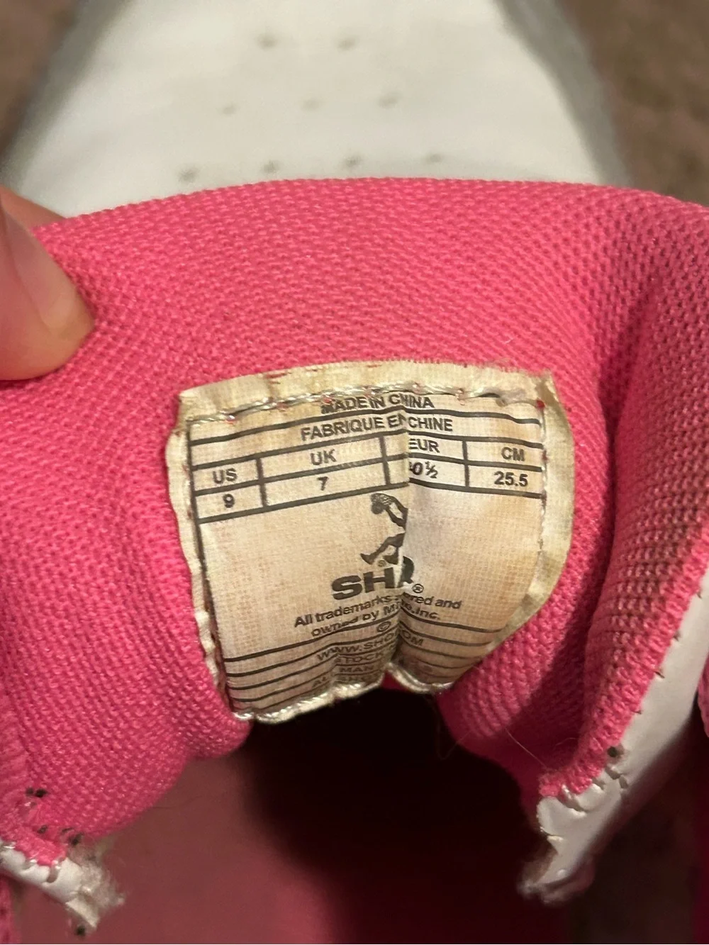 SHAQ White and Pink Athletic Sneakers with Black Accents SIZE:W9